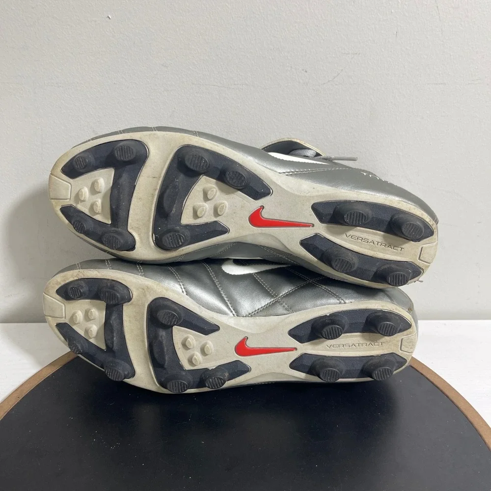 Nike Total 90 III FG Soccer Cleats US 13 Silver White Red Accents Football Shoes